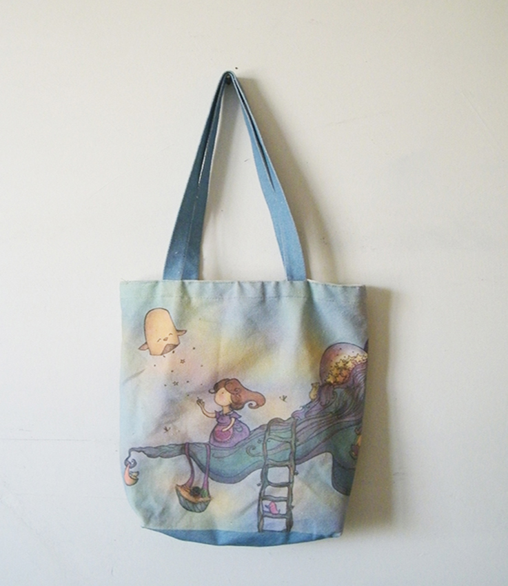 月亮小女孩帆布袋、廠(chǎng)家定制棉布袋